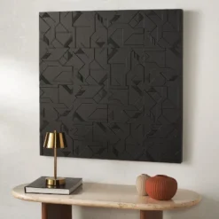 Emery 31.5" Wood/Resin Wall Decor - WDC5023 - Black - Safavieh