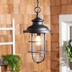 Adelle 9" Outdoor Pendant - PLT7013 - Black - Safavieh -My home decor GUEST f23ce1ff c47a 4cee 82e8 9c230656166c
