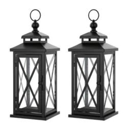 Lirio 17.5" Indoor/Outdoor Lantern (Set Of 2) - PLT4065 - Black - Safavieh -My home decor GUEST f2dd09fa e8a1 46ea af69 aa1a8e589fd1