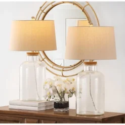 Caden Table Lamp (Set Of 2) - 27.5 Inch Height - TBL4308 - Clear - Safavieh -My home decor GUEST f4190cc5 2d34 4740 92e1 6849be313f56