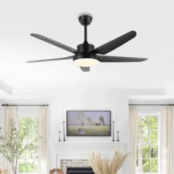 Melesa Led Light 52" Ceiling Fan - CLF1027 - Black - Safavieh -My home decor GUEST f4bbc083 627f 4b62 a431 3c00a8ed31af