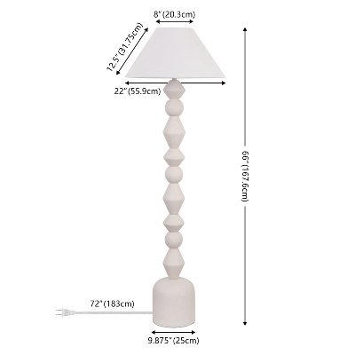 Lanie 65.75" Floor Lamp - FLL4145 - White Washed - Safavieh 4 Lanie 65.75" Floor Lamp - FLL4145 - White Washed - Safavieh - Image 4