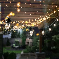 Garnet LED Outdoor String Lights - 120" - 10 Light - PLT4055 - Black - Safavieh -My home decor GUEST fb1b0f4c a798 40c9 945c 88e67e562b50