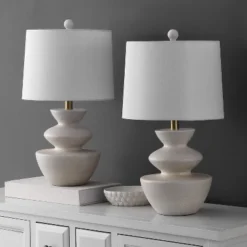 Jorden 21.5" Table Lamp (Set Of 2) - TBL4642 - White - Safavieh -My home decor GUEST fcbb3a33 7e3d 4692 af10 b9fa5f0a348e