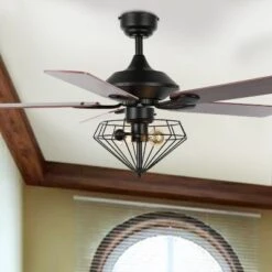 Leanne 2 Light 52" Ceiling Fan - CLF1026 - Black - Safavieh -My home decor GUEST fccfdff4 7210 478f bea1 8676d46574ee