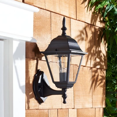 Rhion 8" Outdoor Wall Sconce (Set Of 2) - PLT7026 - Black - Safavieh 4 Rhion 8" Outdoor Wall Sconce (Set Of 2) - PLT7026 - Black - Safavieh - Image 4